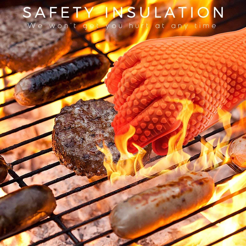 Oven Mitt Silicone - BBQ Silikonowe rękawice do grillowania Rękawice
