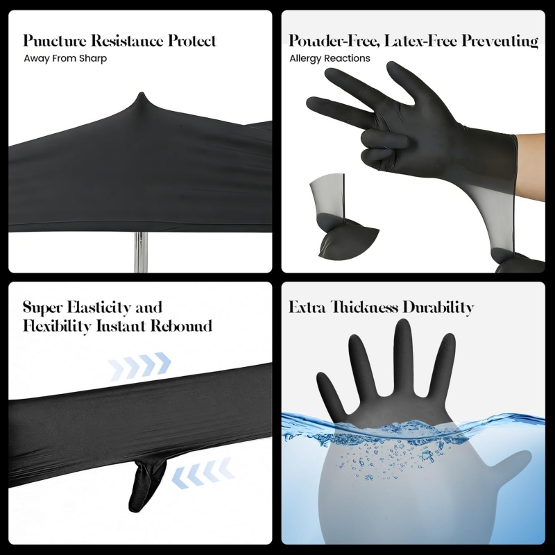 Czarne nitrylowe rękawiczki je – Latex Disposable Glove recenzja i cena